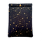 A pouch with a snap closure to protect Kindle e-readers made with black with gold metallic stars fabric.